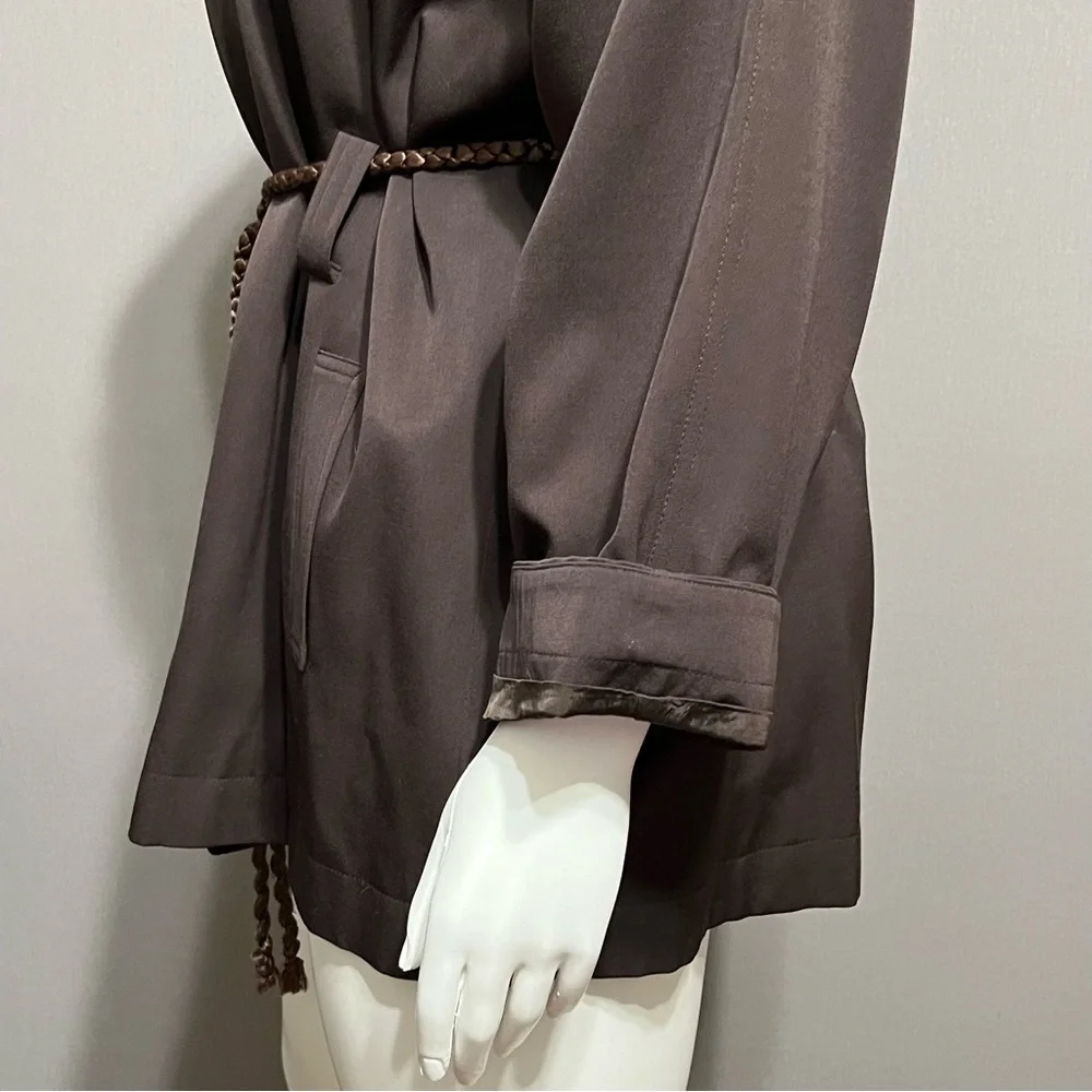 SOLD❌❌❌⭐️Vintage Ellen Tracy Chocolate Brown 100% Pure Wool Jacket  Sz-12 - Picture 4 of 10